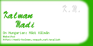 kalman madi business card