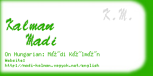 kalman madi business card